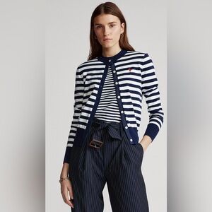 Ralph Lauren Striped Pima Cotton Cardigan